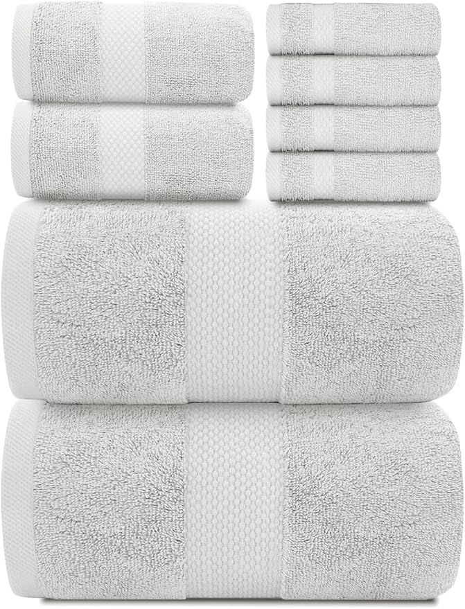 Which Classic Cotton Bath Towel Set, 8-Piece, 700 GSM Luxury 2 Bath Towels, 2 Hand Towels and 4 Washcloths